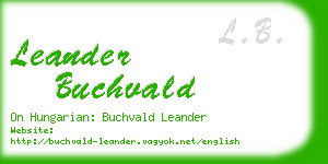 leander buchvald business card